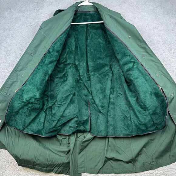 ROTC Raincoat Girls Junior 12R Green Removable Liner Long Trench Coat Winter - Picture 8 of 12